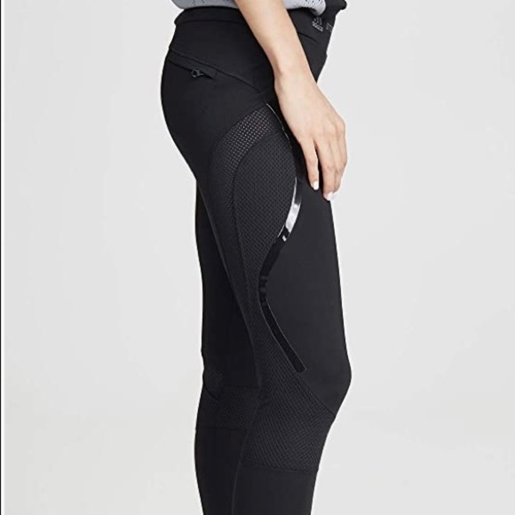 Adidas by Stella McCartney Logo Black Leggings Size XS Mesh Insets Athleisure - Picture 13 of 15